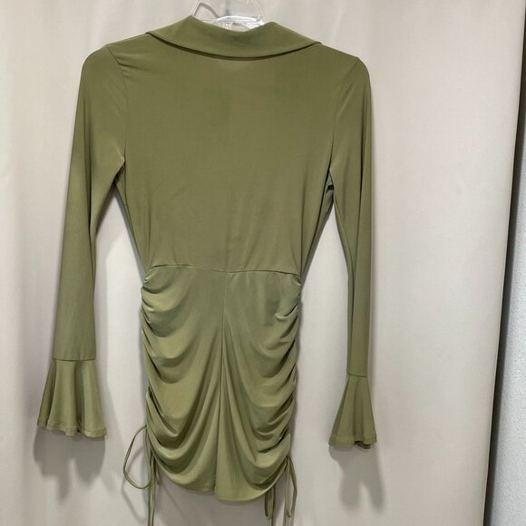 (NWT) FASHION NOVA Short Shorts Romper. Light Olive, S - Picture 6 of 10